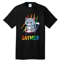 Gaymer LGBT Cat Pride Rainbow Video Game Lovers Gift Tall T-Shirt