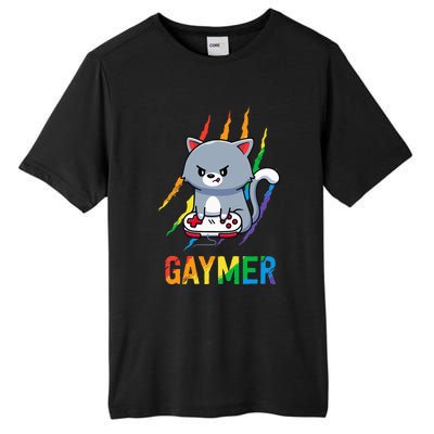 Gaymer LGBT Cat Pride Rainbow Video Game Lovers Gift Tall Fusion ChromaSoft Performance T-Shirt