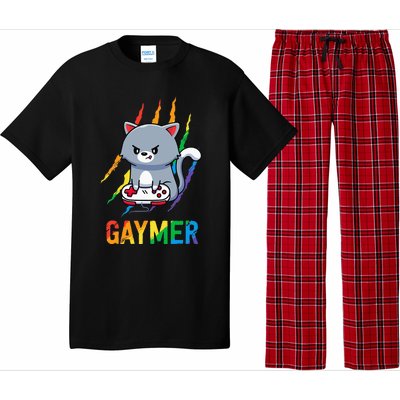 Gaymer LGBT Cat Pride Rainbow Video Game Lovers Gift Pajama Set