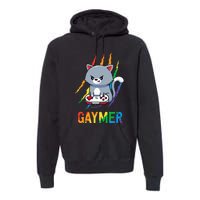 Gaymer LGBT Cat Pride Rainbow Video Game Lovers Gift Premium Hoodie