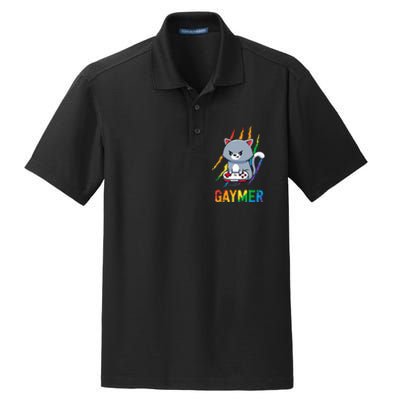 Gaymer LGBT Cat Pride Rainbow Video Game Lovers Gift Dry Zone Grid Polo