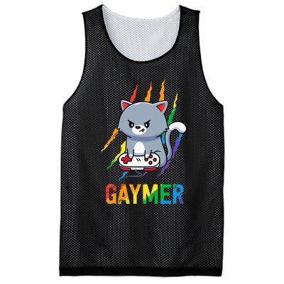 Gaymer LGBT Cat Pride Rainbow Video Game Lovers Gift Mesh Reversible Basketball Jersey Tank