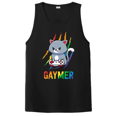 Gaymer LGBT Cat Pride Rainbow Video Game Lovers Gift PosiCharge Competitor Tank