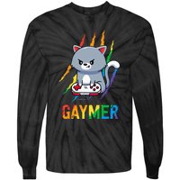 Gaymer LGBT Cat Pride Rainbow Video Game Lovers Gift Tie-Dye Long Sleeve Shirt