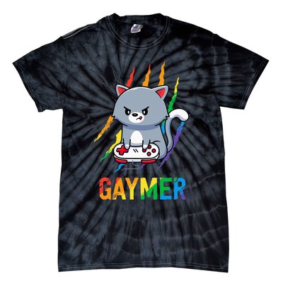 Gaymer LGBT Cat Pride Rainbow Video Game Lovers Gift Tie-Dye T-Shirt