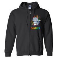 Gaymer LGBT Cat Pride Rainbow Video Game Lovers Gift Full Zip Hoodie