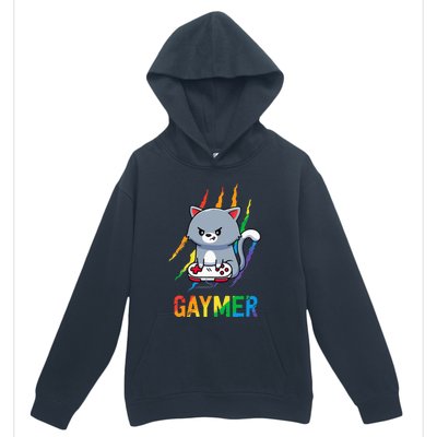 Gaymer LGBT Cat Pride Rainbow Video Game Lovers Gift Urban Pullover Hoodie