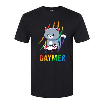 Gaymer LGBT Cat Pride Rainbow Video Game Lovers Gift Softstyle CVC T-Shirt