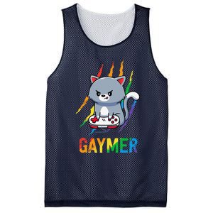 Gaymer Lgbt Cat Pride Rainbow Video Game Lovers Gift Mesh Reversible Basketball Jersey Tank