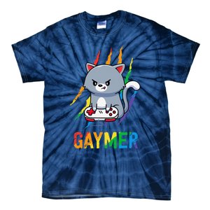 Gaymer Lgbt Cat Pride Rainbow Video Game Lovers Gift Tie-Dye T-Shirt