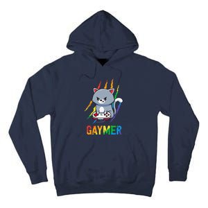 Gaymer Lgbt Cat Pride Rainbow Video Game Lovers Gift Tall Hoodie