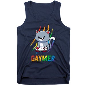 Gaymer Lgbt Cat Pride Rainbow Video Game Lovers Gift Tank Top