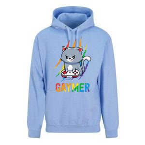 Gaymer Lgbt Cat Pride Rainbow Video Game Lovers Gift Unisex Surf Hoodie