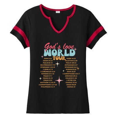 God's Love Christian Bible Verse Aesthetic Ladies Halftime Notch Neck Tee