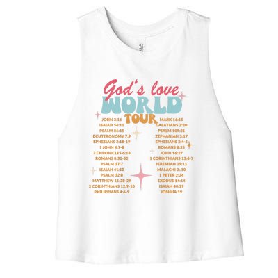 God's Love Christian Bible Verse Aesthetic Women's Racerback Cropped Tank