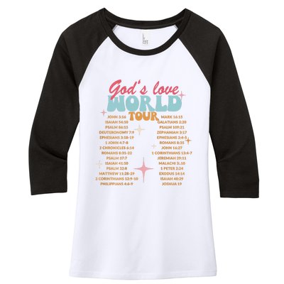 God's Love Christian Bible Verse Aesthetic Women's Tri-Blend 3/4-Sleeve Raglan Shirt