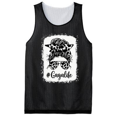 Gaga Life Cow Messy Bun Hair Mother's Day Mesh Reversible Basketball Jersey Tank