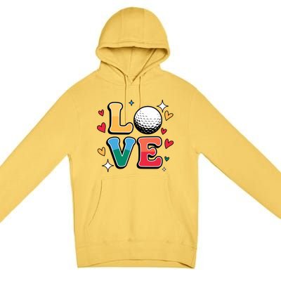 Golf Love Cute Golfing N And Colorful Golfer Meaningful Gift Premium Pullover Hoodie