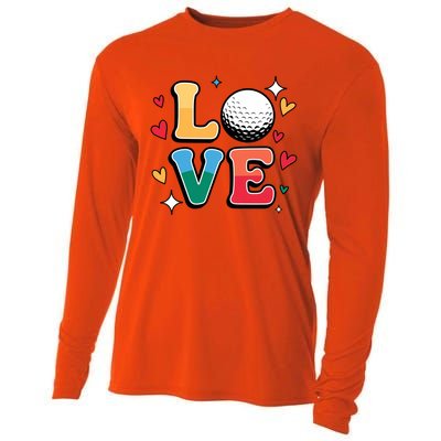 Golf Love Cute Golfing N And Colorful Golfer Meaningful Gift Cooling Performance Long Sleeve Crew