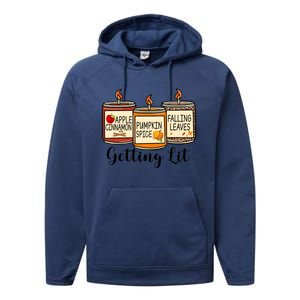 Getting Lit Candles Cute Fall Performance Fleece Hoodie