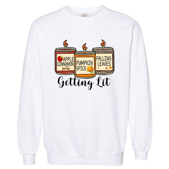 Getting Lit Candles Cute Fall Garment-Dyed Sweatshirt