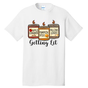 Getting Lit Candles Cute Fall Tall T-Shirt