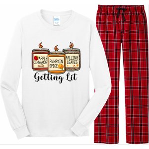 Getting Lit Candles Cute Fall Long Sleeve Pajama Set