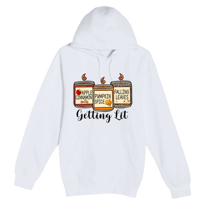 Getting Lit Candles Cute Fall Premium Pullover Hoodie