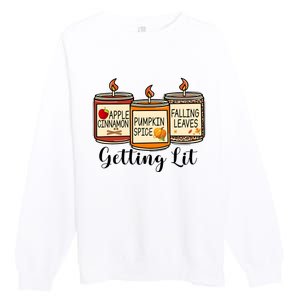 Getting Lit Candles Cute Fall Premium Crewneck Sweatshirt