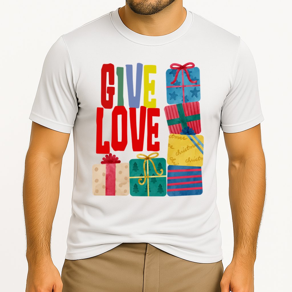 Give Love Christmas Holiday Gifts Cooling Performance Crew T-Shirt