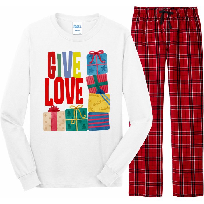 Give Love Christmas Holiday Gifts Long Sleeve Pajama Set