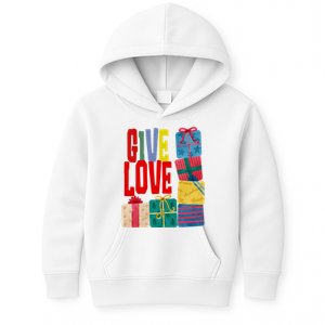 Give Love Christmas Holiday Gifts Kids Hoodie