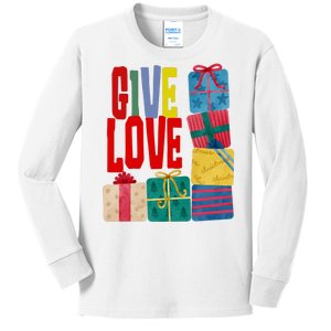 Give Love Christmas Holiday Gifts Kids Long Sleeve Shirt