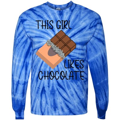 Girl Likes Chocolate Chocolatier Chocolate Lover Cool Gift Tie-Dye Long Sleeve Shirt