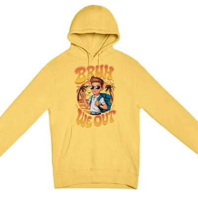 Groovy Last Day Of School Bruh We Out Premium Pullover Hoodie