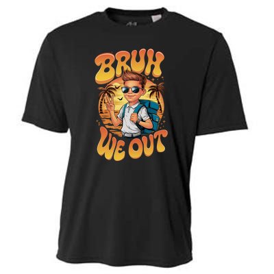 Groovy Last Day Of School Bruh We Out Cooling Performance Crew T-Shirt