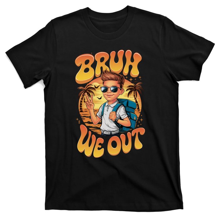 Groovy Last Day Of School Bruh We Out T-Shirt