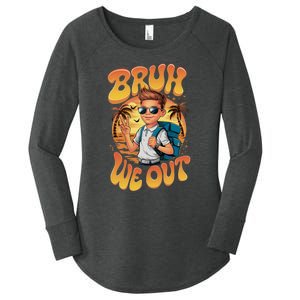 Groovy Last Day Of School Bruh We Out Women's Perfect Tri Tunic Long Sleeve Shirt