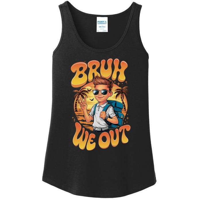 Groovy Last Day Of School Bruh We Out Ladies Essential Tank