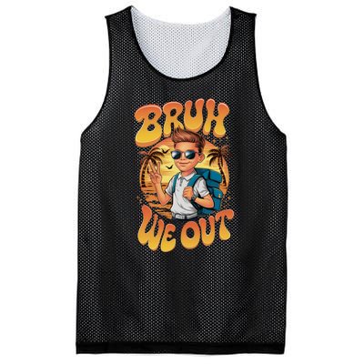 Groovy Last Day Of School Bruh We Out Mesh Reversible Basketball Jersey Tank