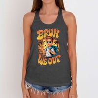 Groovy Last Day Of School Bruh We Out Women's Knotted Racerback Tank