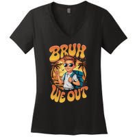 Groovy Last Day Of School Bruh We Out Women's V-Neck T-Shirt