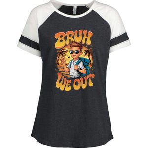 Groovy Last Day Of School Bruh We Out Enza Ladies Jersey Colorblock Tee