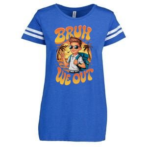 Groovy Last Day Of School Bruh We Out Enza Ladies Jersey Football T-Shirt