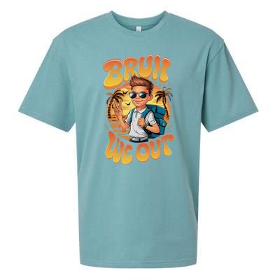 Groovy Last Day Of School Bruh We Out Sueded Cloud Jersey T-Shirt