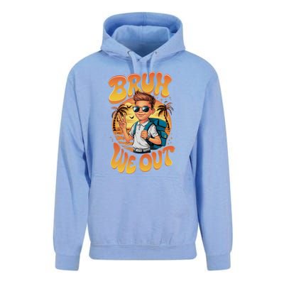 Groovy Last Day Of School Bruh We Out Unisex Surf Hoodie