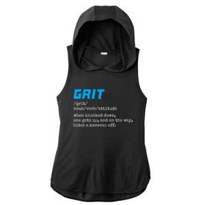 Grit Lions Definition Funny Detroit City Ladies PosiCharge Tri-Blend Wicking Draft Hoodie Tank