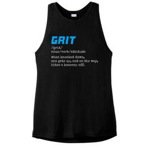 Grit Lions Definition Funny Detroit City Ladies PosiCharge Tri-Blend Wicking Tank