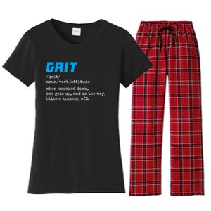 Grit Lions Definition Funny Detroit City Women's Flannel Pajama Set