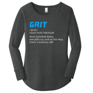 Grit Lions Definition Funny Detroit City Women's Perfect Tri Tunic Long Sleeve Shirt